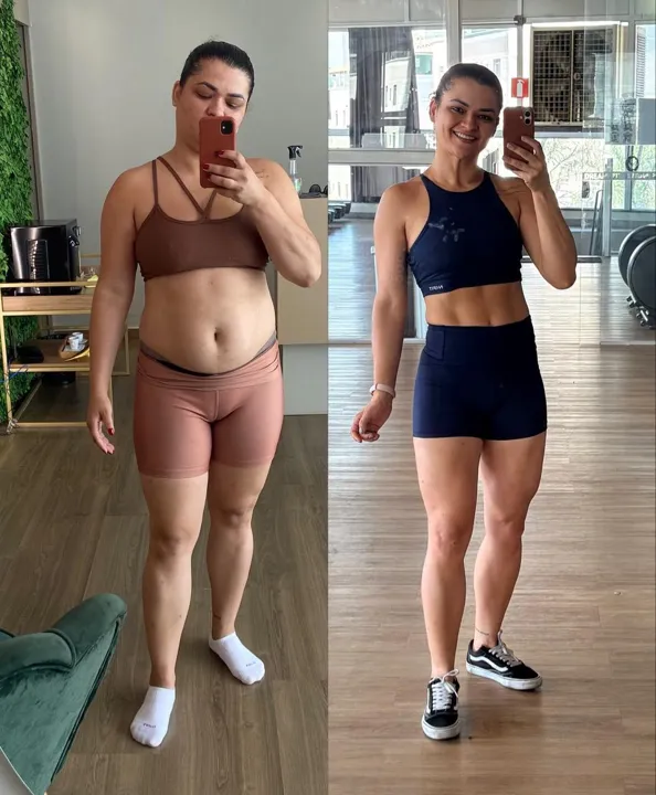 Daiana Andrade antes e depois, resultado de menos 25 kg